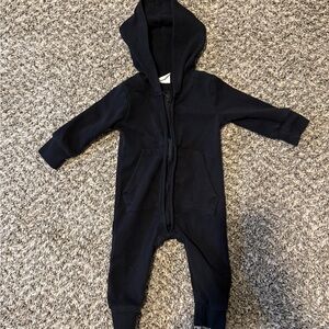 Black hooded jumpsuit 3-6 months